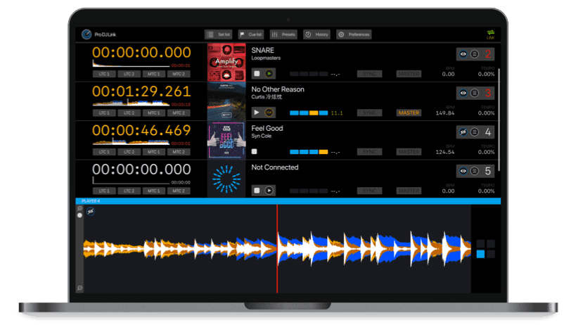 ProDJLink Software for PRO DJ LINK - Main Window